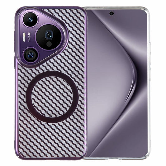 For Huawei Pura 70 Pro /70 Pro+ 6D Plated Carbon Fiber Clear Magsafe PC Phone Case(Aurora Purple) - Huawei Cases by PMC Jewellery | Online Shopping South Africa | PMC Jewellery | Buy Now Pay Later Mobicred