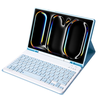 For iPad Pro 11 2024 A13B Lambskin Texture Bluetooth Touch Keyboard Leather Tablet Case with Pen Slot(Light Blue) - For iPad Pro by PMC Jewellery | Online Shopping South Africa | PMC Jewellery | Buy Now Pay Later Mobicred