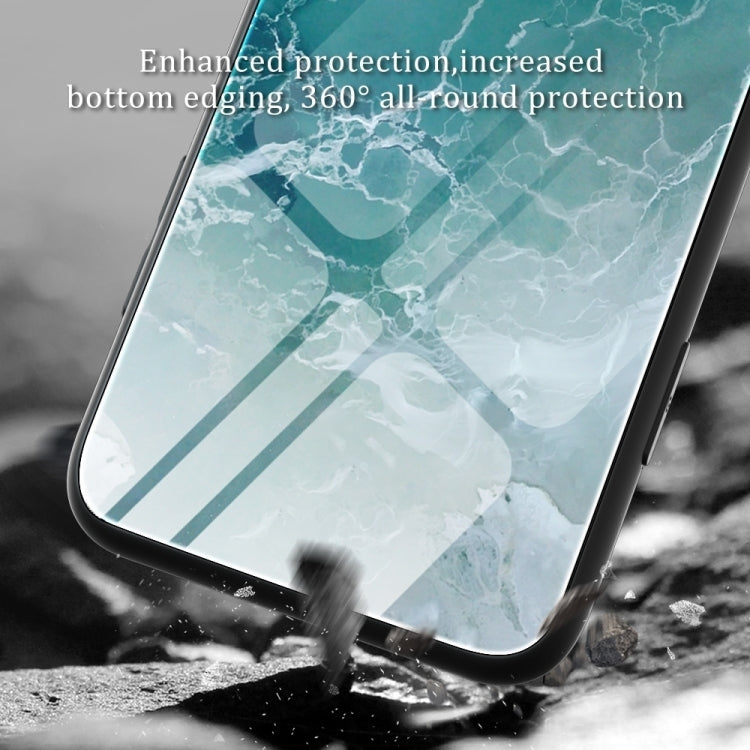 For Huawei Pura 70 Ultra Marble Pattern Glass Protective Phone Case(Green Ocean) - Huawei Cases by PMC Jewellery | Online Shopping South Africa | PMC Jewellery | Buy Now Pay Later Mobicred