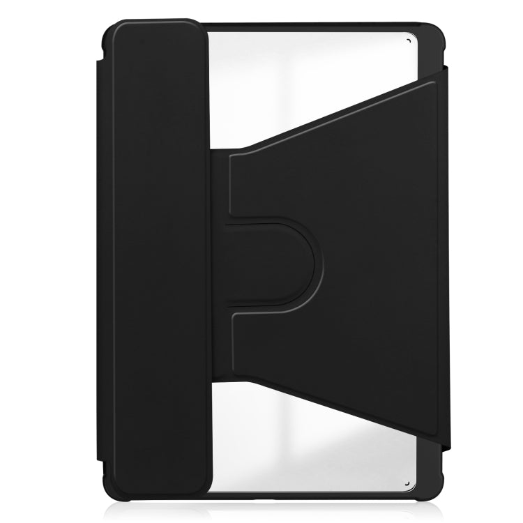 For iPad Pro 13 2024 Transparent Rotation Smart Leather Tablet Case(Black) - iPad Pro 13 2024 Cases by PMC TechLife | Online Shopping South Africa | PMC TechLife | Buy Now Pay Later Mobicred