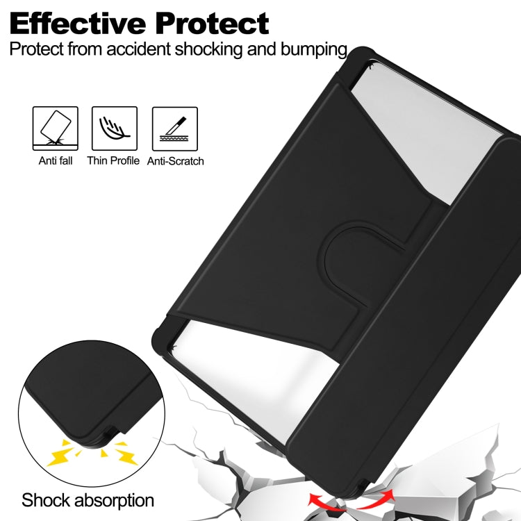 For iPad Pro 13 2024 Transparent Rotation Smart Leather Tablet Case(Black) - iPad Pro 13 2024 Cases by PMC TechLife | Online Shopping South Africa | PMC TechLife | Buy Now Pay Later Mobicred