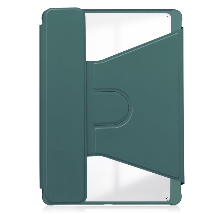 For iPad Pro 13 2024 Transparent Rotation Smart Leather Tablet Case(Dark Green) - iPad Pro 13 2024 Cases by PMC Jewellery | Online Shopping South Africa | PMC Jewellery | Buy Now Pay Later Mobicred