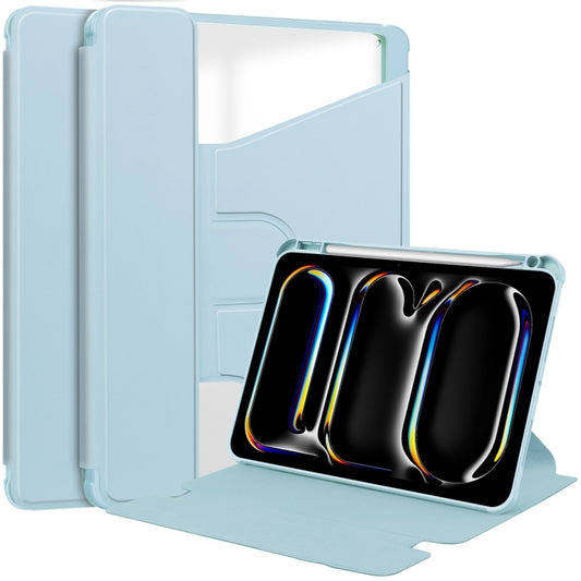 For iPad Pro 13 2024 Transparent Rotation Smart Leather Tablet Case(Sky Blue) - iPad Pro 13 2024 Cases by PMC Jewellery | Online Shopping South Africa | PMC Jewellery | Buy Now Pay Later Mobicred