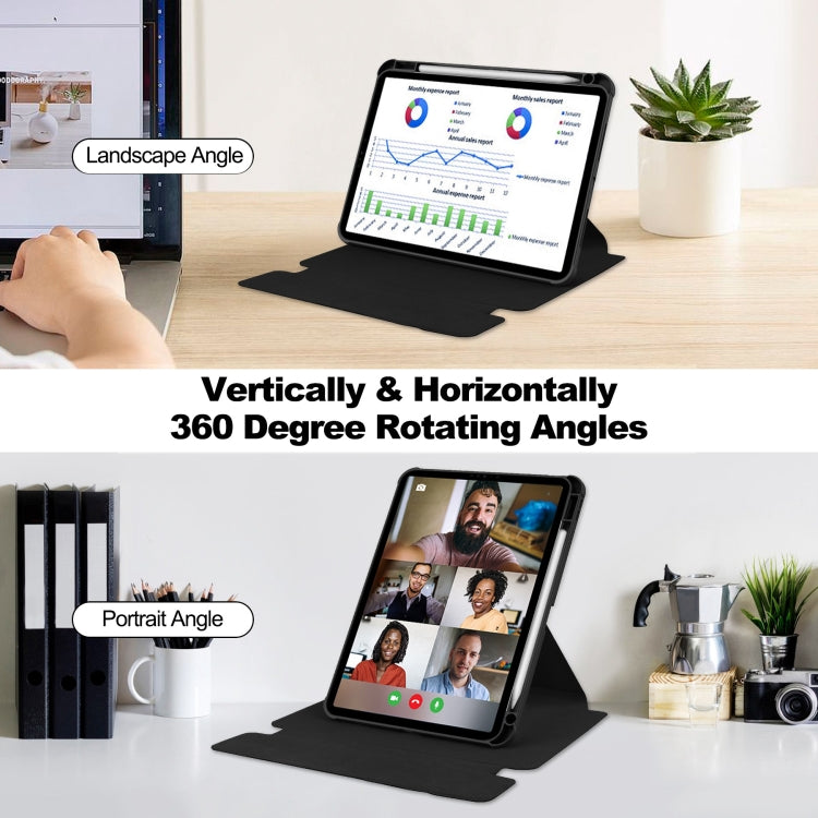 For iPad Pro 11 2024 Transparent Rotation Smart Leather Tablet Case(Black) - iPad Pro 11 2024 Cases by PMC TechLife | Online Shopping South Africa | PMC TechLife | Buy Now Pay Later Mobicred