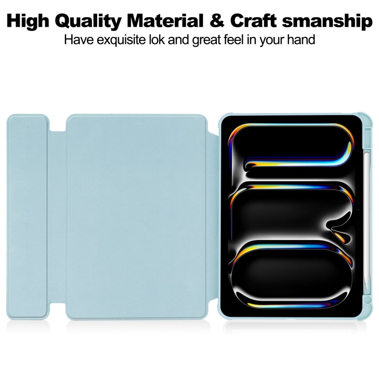 For iPad Pro 11 2024 Transparent Rotation Smart Leather Tablet Case(Sky Blue) - iPad Pro 11 2024 Cases by PMC TechLife | Online Shopping South Africa | PMC TechLife | Buy Now Pay Later Mobicred