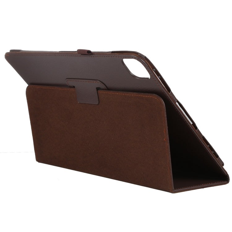 For iPad Pro 11 2024 Litchi Texture Solid Color Leather Tablet Case(Brown) - iPad Pro 11 2024 Cases by PMC TechLife | Online Shopping South Africa | PMC TechLife | Buy Now Pay Later Mobicred