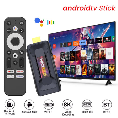 HK1 RBOX D8 RK3528 Android 13.0 Quad Core 8K HD Wifi6 Bluetooth TV Stick, RAM:2GB+16GB(UK Plug) - Android TV Sticks by PMC Jewellery | Online Shopping South Africa | PMC Jewellery | Buy Now Pay Later Mobicred