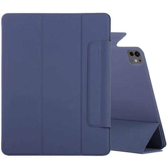 For iPad Pro 13 2024 Double-sided Clip Fixed Buckle Magnetic PU Leather Smart Tablet Case(Dark Blue) - iPad Pro 13 2024 Cases by PMC Jewellery | Online Shopping South Africa | PMC Jewellery | Buy Now Pay Later Mobicred