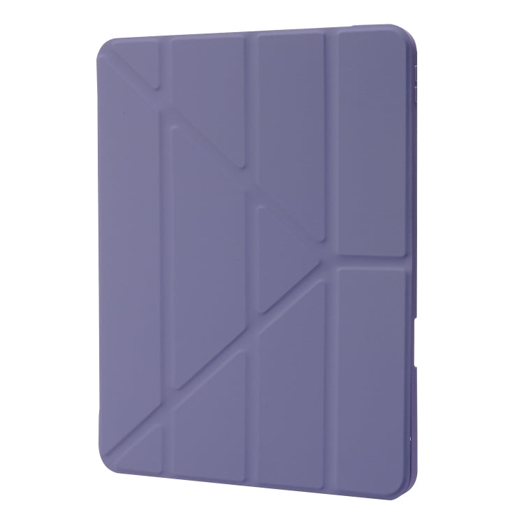 For iPad Pro 13 2024 Deformation Transparent Acrylic Leather Tablet Case(Lavender Grey) - iPad Pro 13 2024 Cases by PMC Jewellery | Online Shopping South Africa | PMC Jewellery | Buy Now Pay Later Mobicred