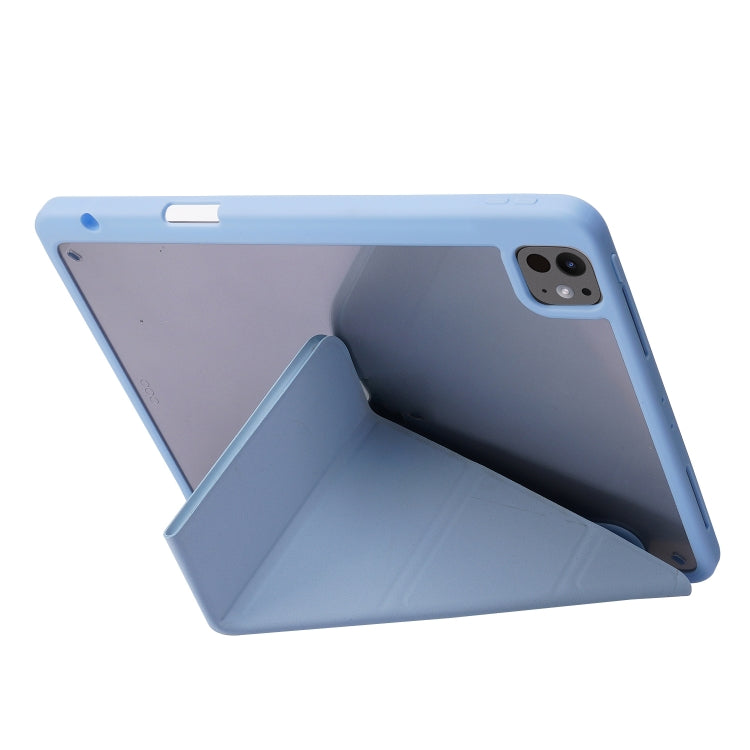 For iPad Pro 13 2024 Deformation Transparent Acrylic Leather Tablet Case(Light Blue) - iPad Pro 13 2024 Cases by PMC Jewellery | Online Shopping South Africa | PMC Jewellery | Buy Now Pay Later Mobicred