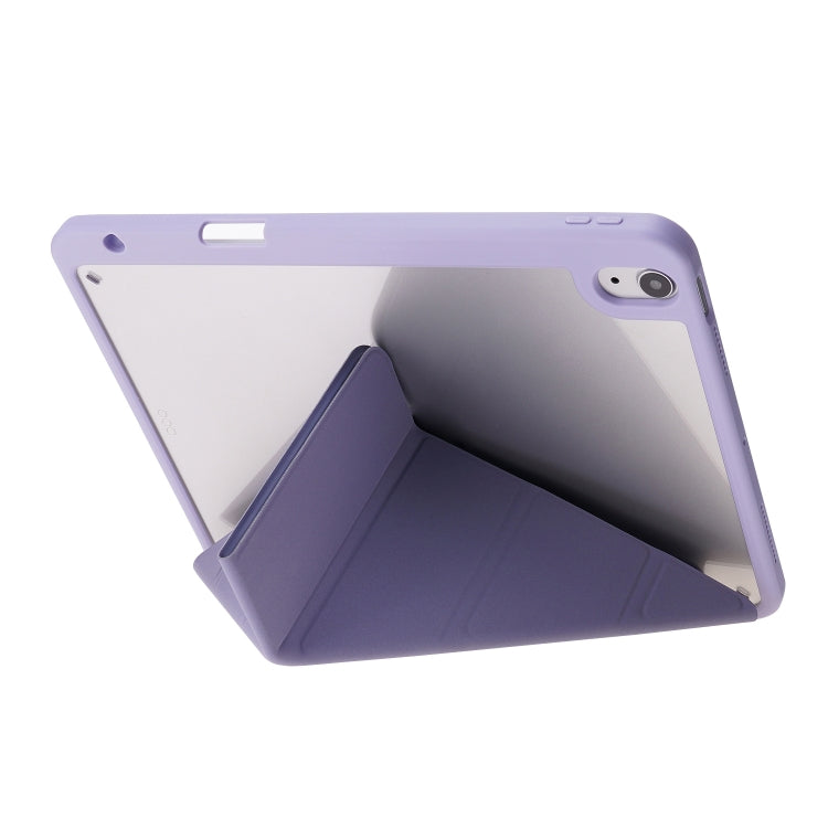 For iPad Air 11 2024 Deformation Transparent Acrylic Leather Tablet Case(Lavender Grey) - iPad Air 11 2024 Cases by PMC Jewellery | Online Shopping South Africa | PMC Jewellery | Buy Now Pay Later Mobicred