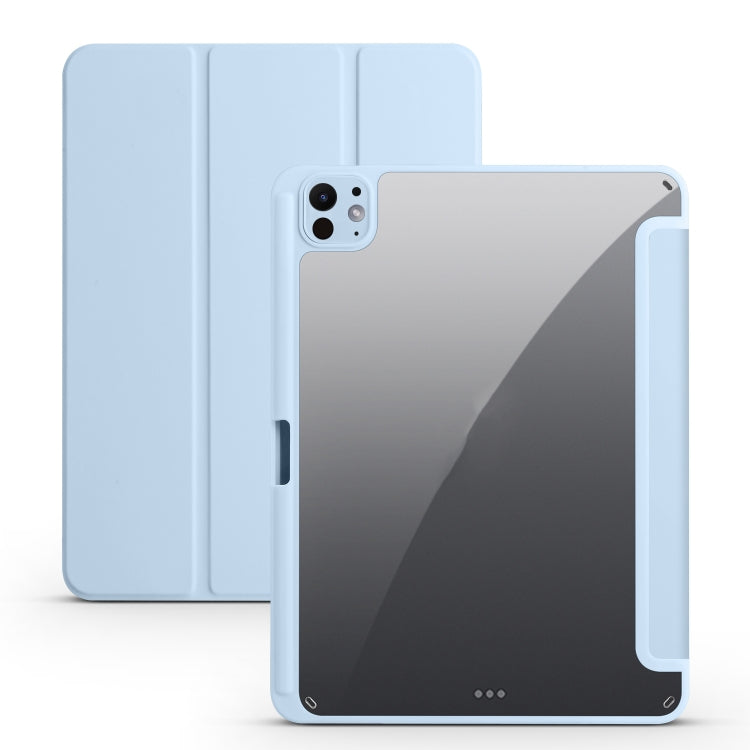 For iPad Pro 11 2024 Acrylic 3-folding Smart Leather Tablet Case(Sky Blue) - iPad Pro 11 2024 Cases by PMC Jewellery | Online Shopping South Africa | PMC Jewellery | Buy Now Pay Later Mobicred