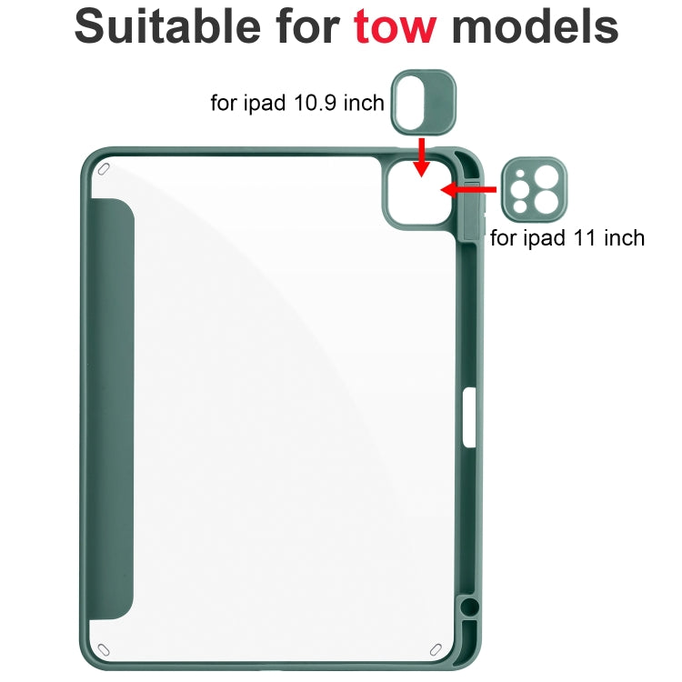 For iPad Pro 13 2024 Acrylic 3-folding Smart Leather Tablet Case(Dark Green) - iPad Pro 13 2024 Cases by PMC TechLife | Online Shopping South Africa | PMC TechLife | Buy Now Pay Later Mobicred