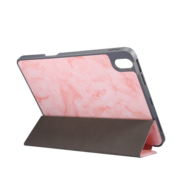 For iPad Air 11 2024 Three-fold Marble Texture Protective Tablet Case with Pen Slot(Pink) - iPad Air 11 2024 Cases by PMC Jewellery | Online Shopping South Africa | PMC Jewellery | Buy Now Pay Later Mobicred