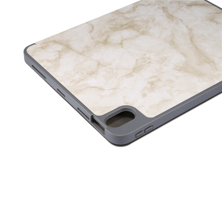 For iPad Air 11 2024 Three-fold Marble Texture Protective Tablet Case with Pen Slot(Smoky Gray) - iPad Air 11 2024 Cases by PMC Jewellery | Online Shopping South Africa | PMC Jewellery | Buy Now Pay Later Mobicred