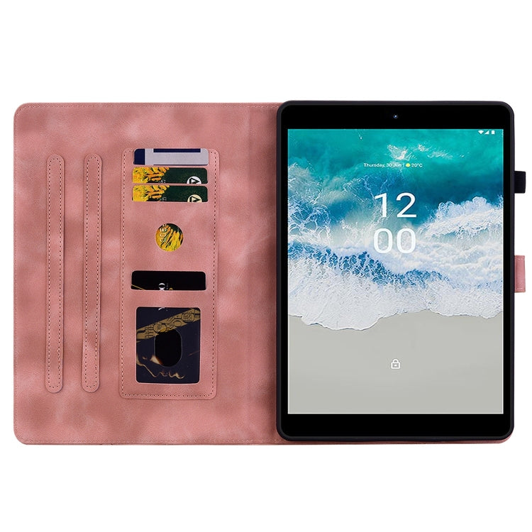 For Nokia T21 Lily Embossed Leather Tablet Case(Pink) - Nokia by PMC TechLife | Online Shopping South Africa | PMC TechLife | Buy Now Pay Later Mobicred