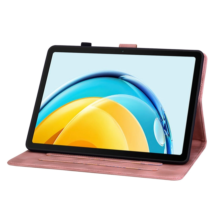 For Huawei MatePad SE 10.4 Lily Embossed Leather Tablet Case(Pink) - Huawei by PMC TechLife | Online Shopping South Africa | PMC TechLife | Buy Now Pay Later Mobicred