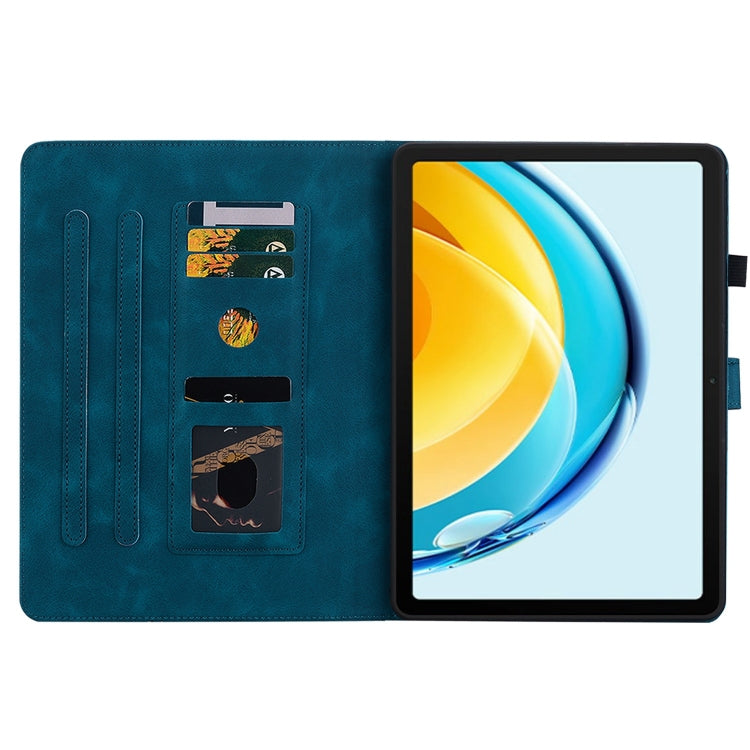 For Huawei MatePad SE 10.4 Lily Embossed Leather Tablet Case(Dark Blue) - Huawei by PMC TechLife | Online Shopping South Africa | PMC TechLife | Buy Now Pay Later Mobicred