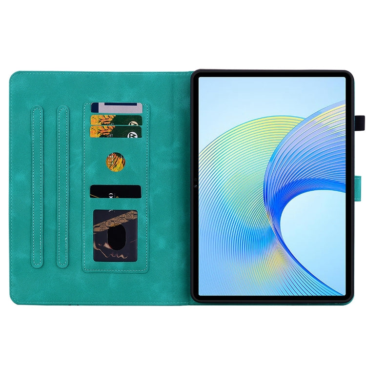 For Honor Pad X8 Pro / X9 2023 Lily Embossed Leather Tablet Case(Green) - Honor by PMC TechLife | Online Shopping South Africa | PMC TechLife | Buy Now Pay Later Mobicred