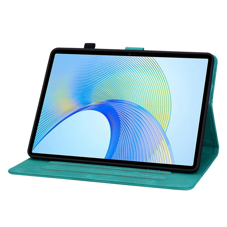 For Honor Pad X8 Pro / X9 2023 Lily Embossed Leather Tablet Case(Green) - Honor by PMC TechLife | Online Shopping South Africa | PMC TechLife | Buy Now Pay Later Mobicred