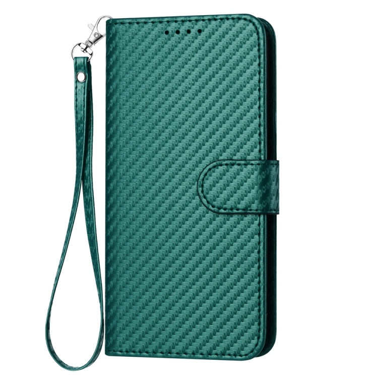 For Huawei Pura 70 Pro / Pura 70 Ultra YX0070 Carbon Fiber Buckle Leather Phone Case with Lanyard(Dark Green) - Huawei Cases by PMC Jewellery | Online Shopping South Africa | PMC Jewellery | Buy Now Pay Later Mobicred