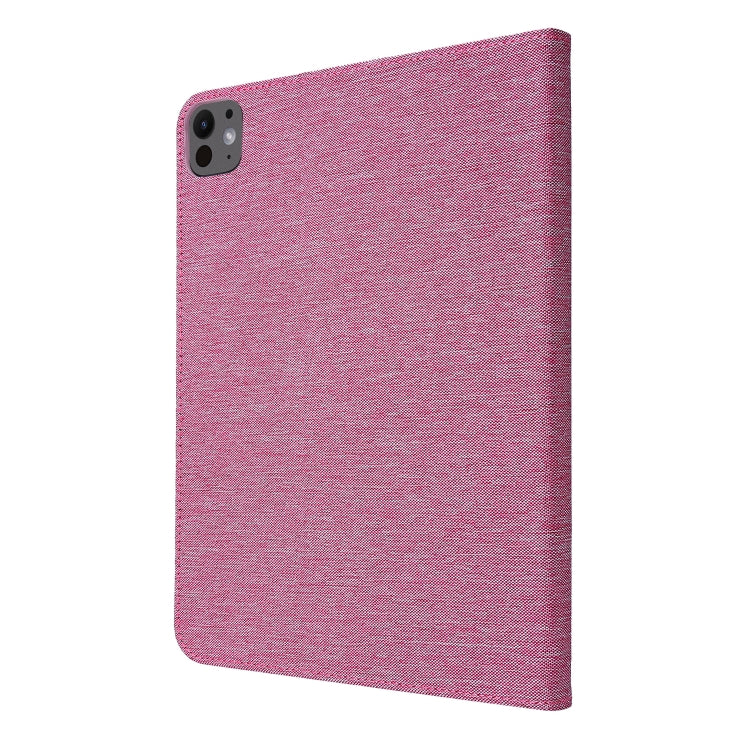 For iPad Pro 13 2024 Fabric Leather Tablet Case(Rose Red) - iPad Pro 13 2024 Cases by PMC TechLife | Online Shopping South Africa | PMC TechLife | Buy Now Pay Later Mobicred