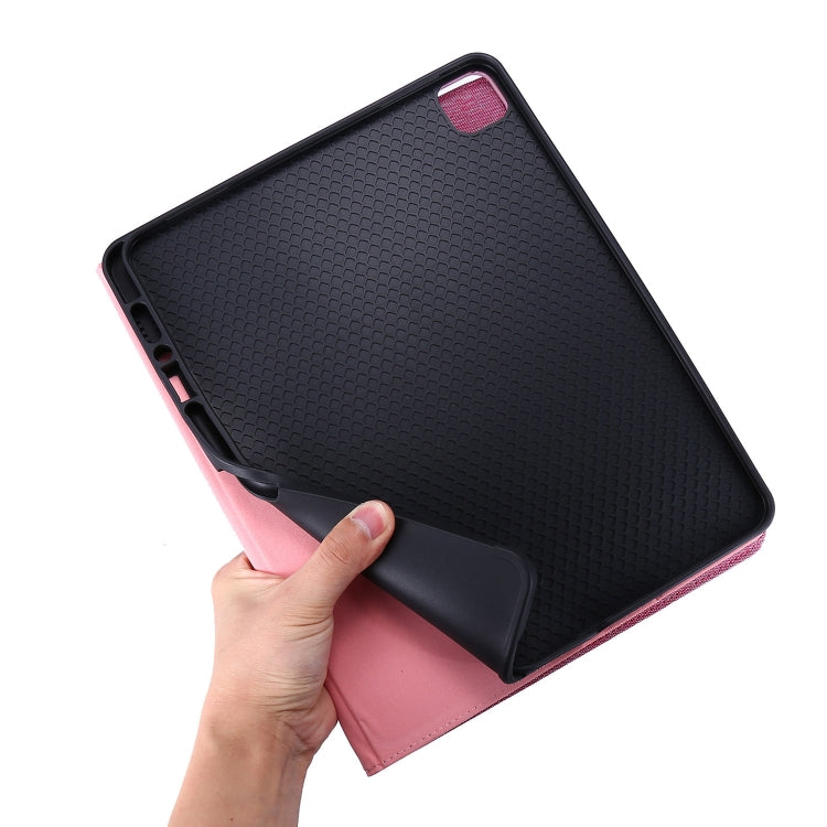 For iPad Pro 13 2024 Fabric Leather Tablet Case(Rose Red) - iPad Pro 13 2024 Cases by PMC TechLife | Online Shopping South Africa | PMC TechLife | Buy Now Pay Later Mobicred