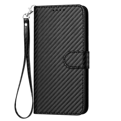 For Xiaomi Redmi K70 / K70 Pro YX0070 Carbon Fiber Buckle Leather Phone Case with Lanyard(Black) - K70 Cases by PMC Jewellery | Online Shopping South Africa | PMC Jewellery | Buy Now Pay Later Mobicred