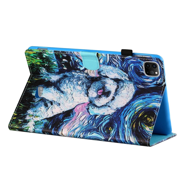 For iPad Pro 11 2024 Coloured Drawing Stitching Smart Leather Tablet Case(Dog) - iPad Pro 11 2024 Cases by PMC TechLife | Online Shopping South Africa | PMC TechLife | Buy Now Pay Later Mobicred