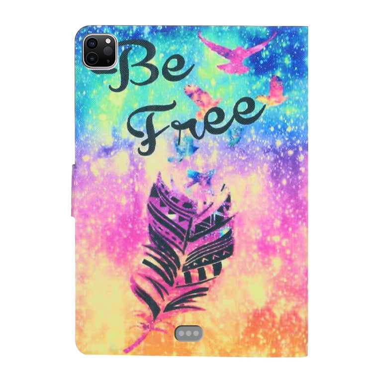 For iPad Pro 11 2024 Voltage Coloured Drawing Smart Leather Tablet Case(Feather) - iPad Pro 11 2024 Cases by PMC TechLife | Online Shopping South Africa | PMC TechLife | Buy Now Pay Later Mobicred