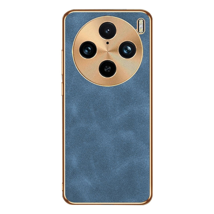 For vivo X100 Pro Electroplating Lambskin Leather Phone Case(Blue) - free shipping - PMC TechLife - Order now!