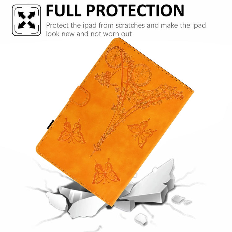 For iPad Pro 11 2024 Tower Embossed Leather Smart Tablet Case(Khaki) - iPad Pro 11 2024 Cases by PMC TechLife | Online Shopping South Africa | PMC TechLife | Buy Now Pay Later Mobicred