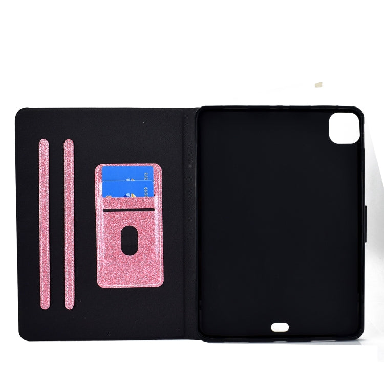 For iPad Pro 11 2024 Varnish Glitter Powder Smart Leather Tablet Case(Pink) - iPad Pro 11 2024 Cases by PMC Jewellery | Online Shopping South Africa | PMC Jewellery | Buy Now Pay Later Mobicred