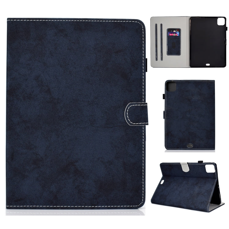 For iPad Pro 11 2024 Marble Style Cloth Texture Smart Leather Tablet Case(Dark Blue) - iPad Pro 11 2024 Cases by PMC Jewellery | Online Shopping South Africa | PMC Jewellery | Buy Now Pay Later Mobicred