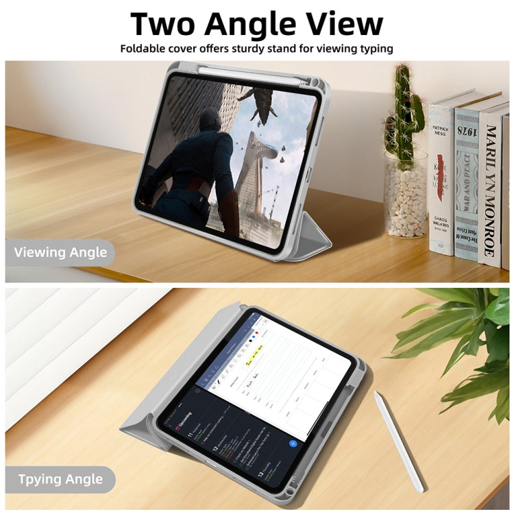 For iPad Pro 13 2024 3-fold TPU Smart Leather Tablet Case with Pen Slot(Grey) - iPad Pro 13 2024 Cases by PMC TechLife | Online Shopping South Africa | PMC TechLife | Buy Now Pay Later Mobicred