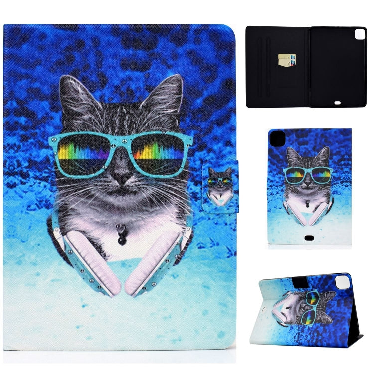 For iPad Pro 11 2024 Voltage Colored Drawing Smart Leather Tablet Case(Headphone Cat) - iPad Pro 11 2024 Cases by PMC Jewellery | Online Shopping South Africa | PMC Jewellery | Buy Now Pay Later Mobicred