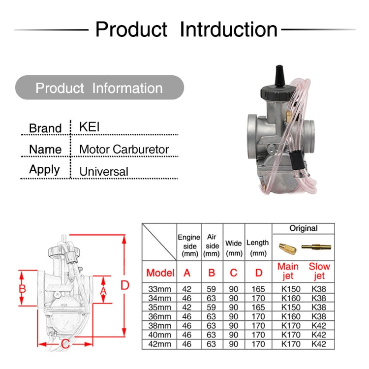 PWK35mm Universal Motorcycle Carburetor Carb Motor Carburetor - Engines & Engine Parts by PMC Jewellery | Online Shopping South Africa | PMC Jewellery | Buy Now Pay Later Mobicred