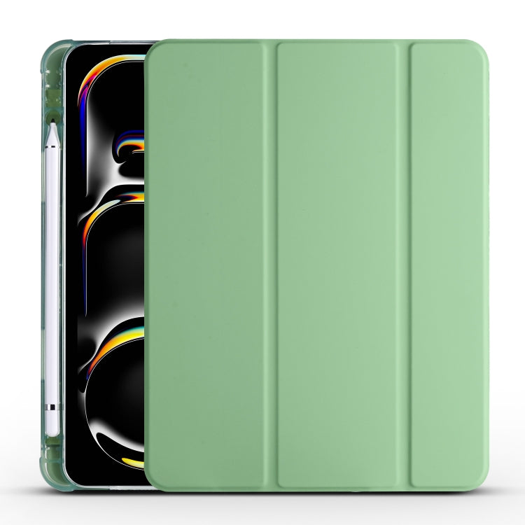 For iPad Pro 13 2024 3-fold TPU Leather Smart Tablet Case with Pen Slot(Matcha Green) - iPad Pro 13 2024 Cases by PMC Jewellery | Online Shopping South Africa | PMC Jewellery | Buy Now Pay Later Mobicred