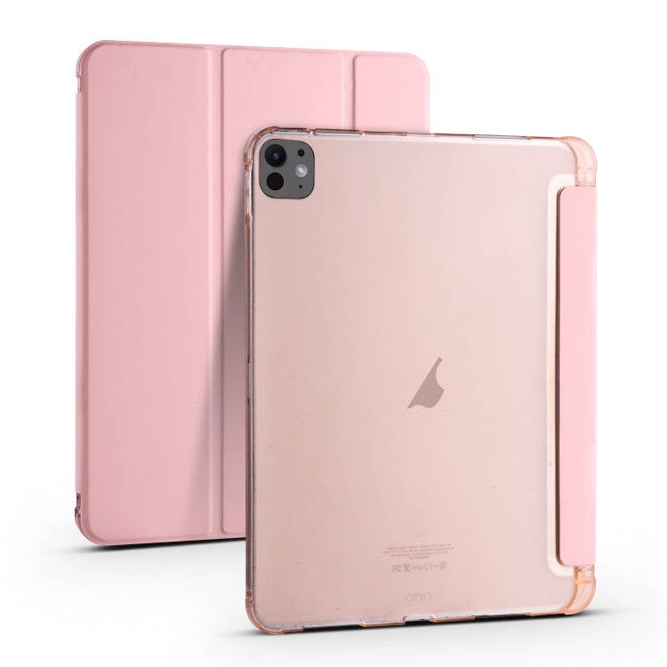 For iPad Pro 13 2024 3-fold TPU Leather Smart Tablet Case with Pen Slot(Pink) - iPad Pro 13 2024 Cases by PMC Jewellery | Online Shopping South Africa | PMC Jewellery | Buy Now Pay Later Mobicred