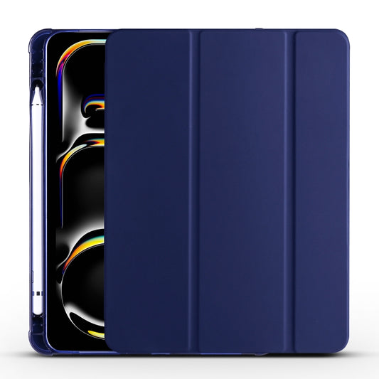 For iPad Pro 13 2024 3-fold TPU Leather Smart Tablet Case with Pen Slot(Dark Blue) - iPad Pro 13 2024 Cases by PMC Jewellery | Online Shopping South Africa | PMC Jewellery | Buy Now Pay Later Mobicred