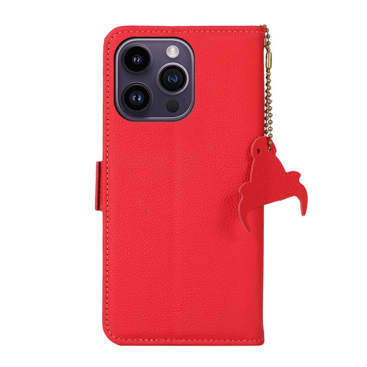 For iPhone 16 Pro Side-Magnetic TJ Genuine Leather RFID Phone Case(Red) - iPhone 16 Pro Cases by PMC Jewellery | Online Shopping South Africa | PMC Jewellery | Buy Now Pay Later Mobicred