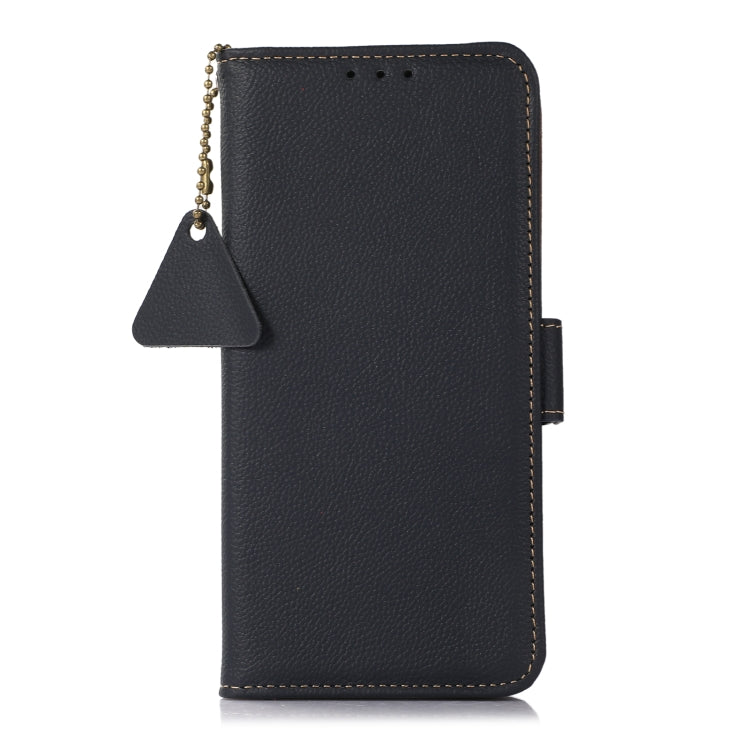 For iPhone 16 Plus Side-Magnetic TJ Genuine Leather RFID Phone Case(Blue) - iPhone 16 Plus Cases by PMC TechLife | Online Shopping South Africa | PMC TechLife | Buy Now Pay Later Mobicred