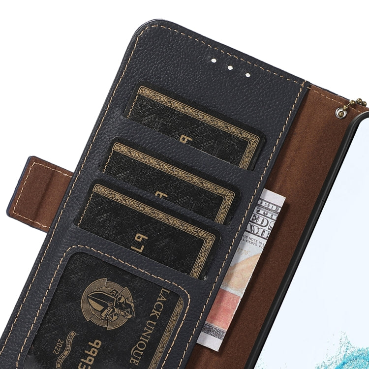 For iPhone 16 Plus Side-Magnetic TJ Genuine Leather RFID Phone Case(Blue) - iPhone 16 Plus Cases by PMC TechLife | Online Shopping South Africa | PMC TechLife | Buy Now Pay Later Mobicred