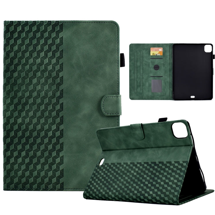 For iPad Pro 11 2024 Rhombus Embossed Leather Tablet Case(Green) - iPad Pro 11 2024 Cases by PMC Jewellery | Online Shopping South Africa | PMC Jewellery | Buy Now Pay Later Mobicred