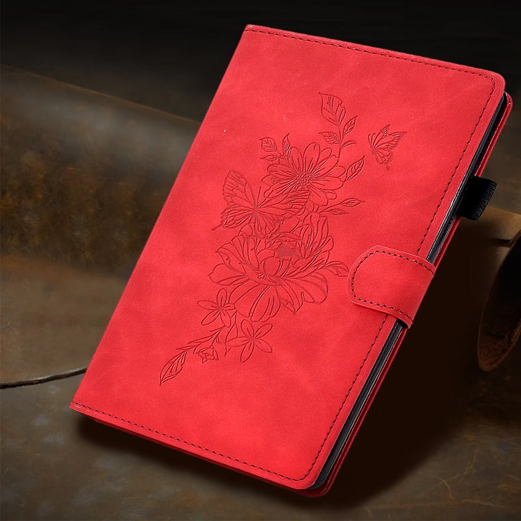 For iPad Pro 11 2024 Peony Butterfly Embossed Leather Smart Tablet Case(Red) - iPad Pro 11 2024 Cases by PMC Jewellery | Online Shopping South Africa | PMC Jewellery | Buy Now Pay Later Mobicred