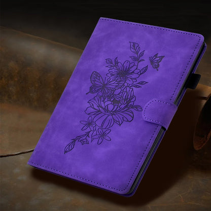 For iPad Pro 11 2024 Peony Butterfly Embossed Leather Smart Tablet Case(Purple) - iPad Pro 11 2024 Cases by PMC Jewellery | Online Shopping South Africa | PMC Jewellery | Buy Now Pay Later Mobicred