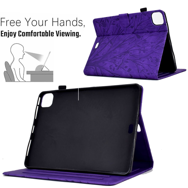 For iPad Pro 11 2024 Fortune Tree Embossed Leather Smart Tablet Case(Purple) - iPad Pro 11 2024 Cases by PMC Jewellery | Online Shopping South Africa | PMC Jewellery | Buy Now Pay Later Mobicred