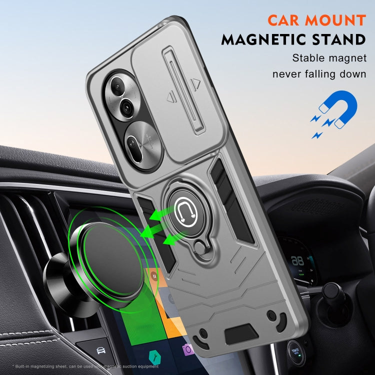 For OPPO Reno11 Pro Global Camshield Ring Holder Phone Case(Grey) - Reno11 Pro Cases by PMC Jewellery | Online Shopping South Africa | PMC Jewellery | Buy Now Pay Later Mobicred