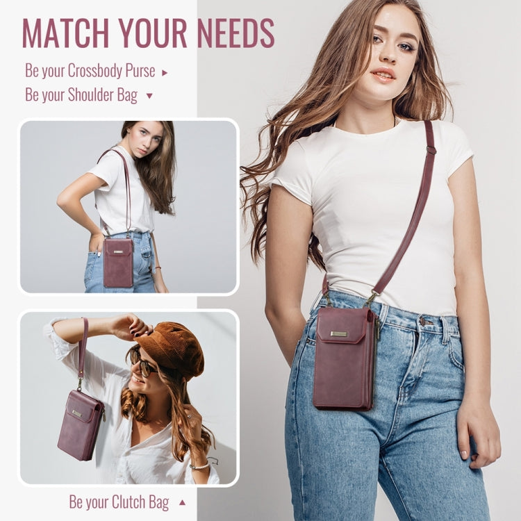 CaseMe Me40 Vertical Multifunctional Shoulder Crossbody Phone Bag(Red) -  by CaseMe | Online Shopping South Africa | PMC Jewellery | Buy Now Pay Later Mobicred