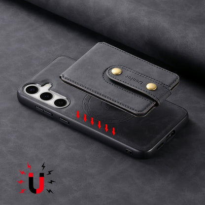 For Samsung Galaxy S24+ 5G Denior D14 NK Retro Pattern MagSafe Magnetic Card Holder Leather Phone Case(Black) - Galaxy S24+ 5G Cases by Denior | Online Shopping South Africa | PMC Jewellery | Buy Now Pay Later Mobicred